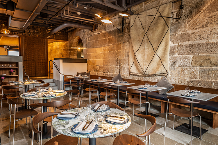 Interior of the Tayim Restaurant and bar.